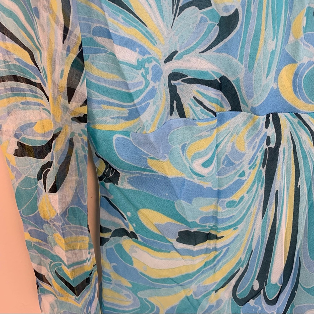 Allison Taylor VTG y2k Printed 100% Silk Blouse - Picture 5 of 14
